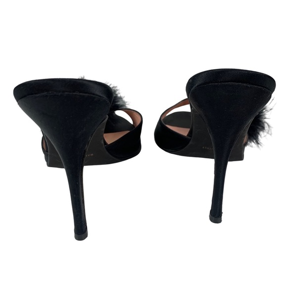 Agent Provacateur Enrica Women’s Slip On Satin Black Pom Pom Trim Heels 8.5-9 - Picture 5 of 11